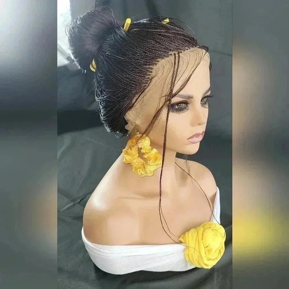 Braided full  Lace Wig Micro millions braids, medium, #99j red wine N… - Picture 5 of 17